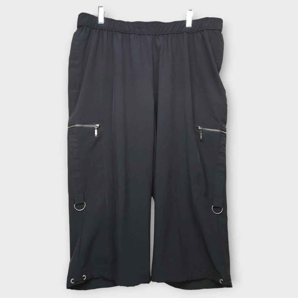 Womens Zenergy Black Pocketed Capris Size XXXL
